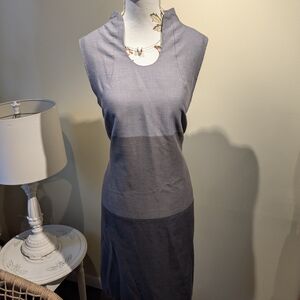 Elegant Sleeveless Gray Midi Dress